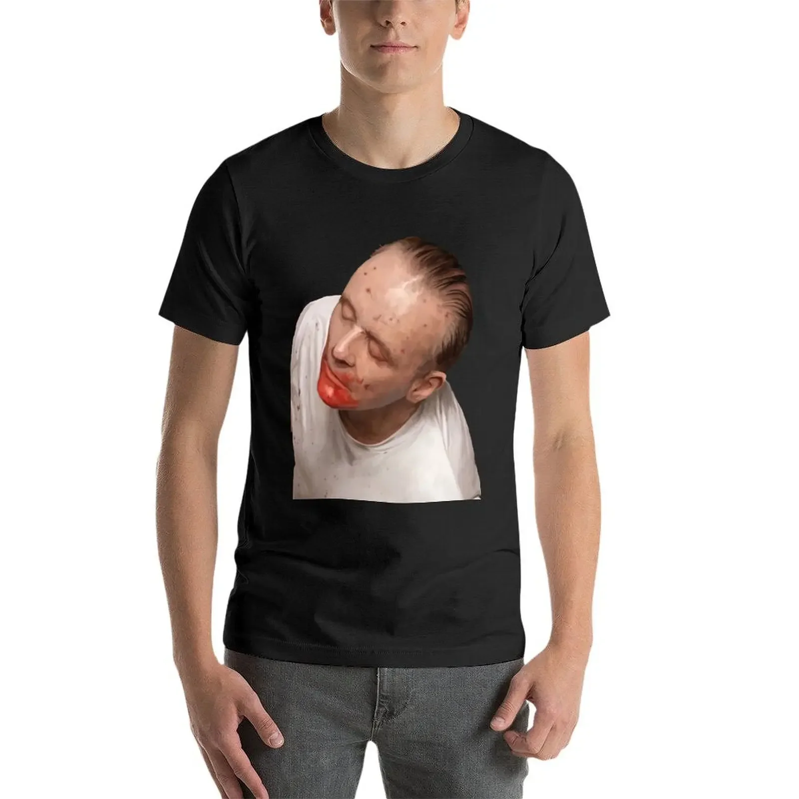 Футболка Ганнибал Лектер забавные подарки для парня футболки с мемми рисунком