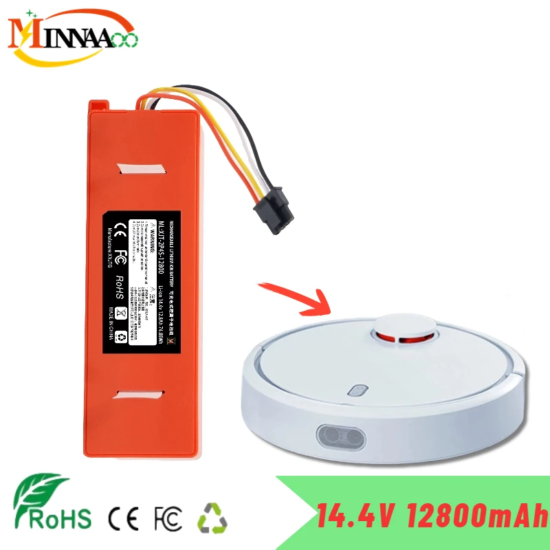 

Genuine Replacement Battery BRR-2P4S-5200D for XIAOMI 1S 1ST Roborock SDJQR01RR Sweeping Mopping Robot Vacuum Cleaner 12800mAh