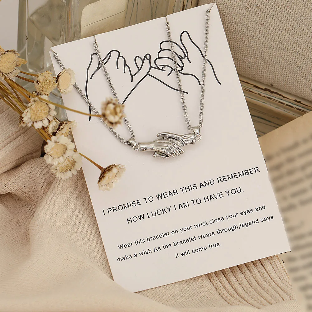 

New Charm Couple Necklace For Lover Pinky Swear Promise Pendant Chain Necklace Fashion Wedding Anniversary Jewelry Gift