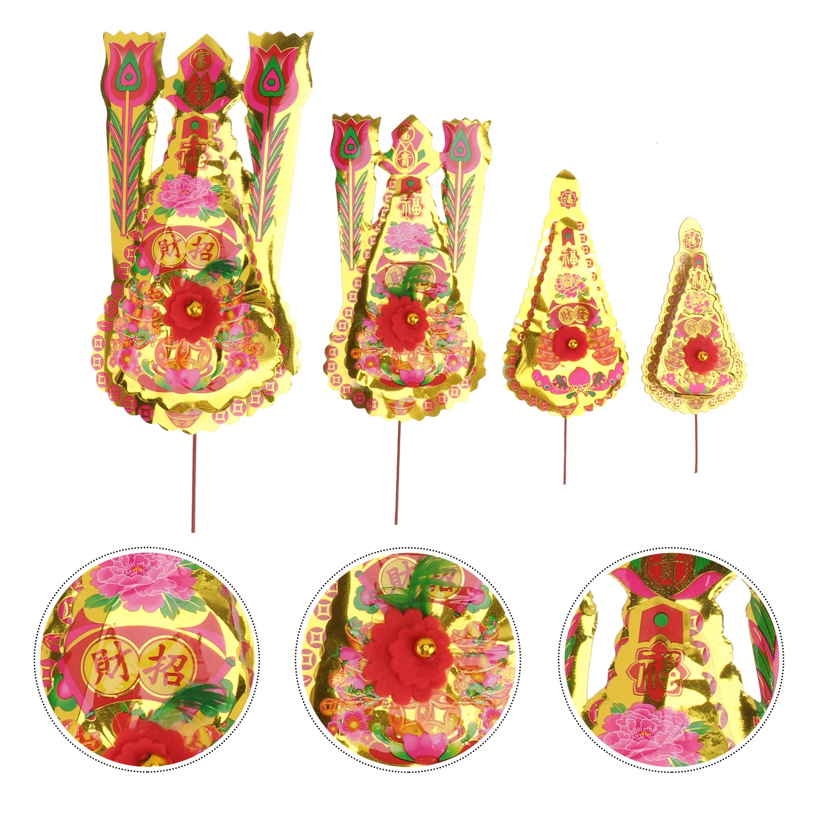 

4 Pcs Censer Flower Arrangement Topper Charm Sacrifice Prop Bamboo Stick Adornment Supply