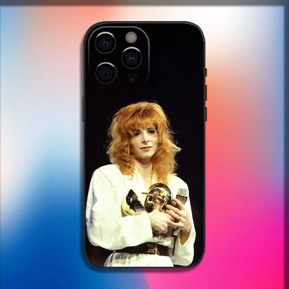 Singer M-Mylene Farmer Phone Case For iPhone 16 15 14 13 12 11 Pro X XS Max XR Plus Mini Soft Black Cover