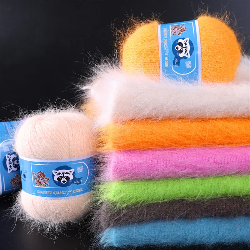 

Soft Long Plush Mink Cashmere Yarn Fine Quality Hand-Knitting Thread for Cardigan Scarf Suitable Woman Crochet Yarn