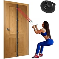 upgrade door fitness resistance tube band 5 metal steel pull exercise rope stretch expande training d rings