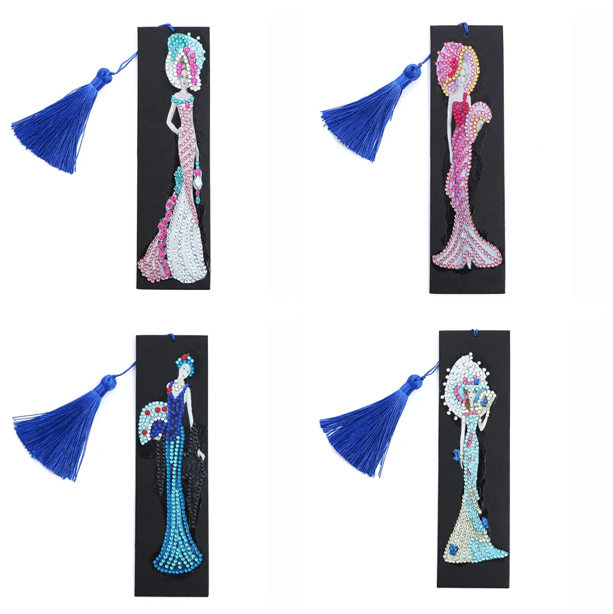 

5D DIY Special Shaped Diamond Painting Leather Bookmark Diamond Embroidery Mosaic Arts Craft Tassel Book Marks Handmade Gifts