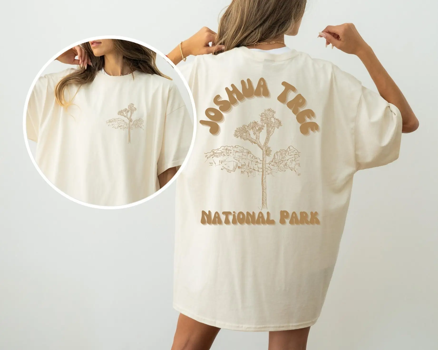 Футболка национального парка Джошуа Дерево в стиле ретро винтажном большие