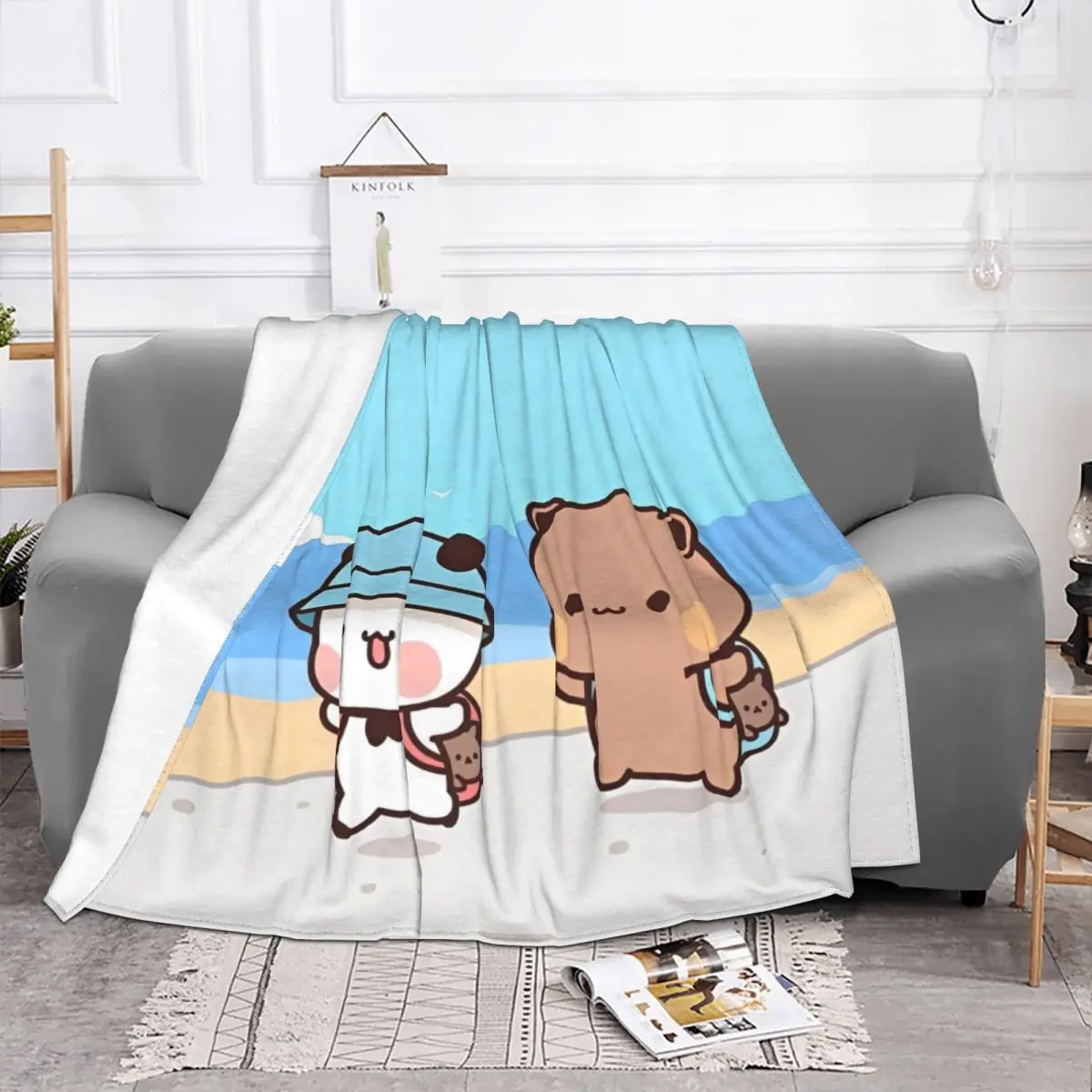 Легкие тонкие одеяла с рисунком медведя из мультфильма Bubu Dudu панда весна-осень