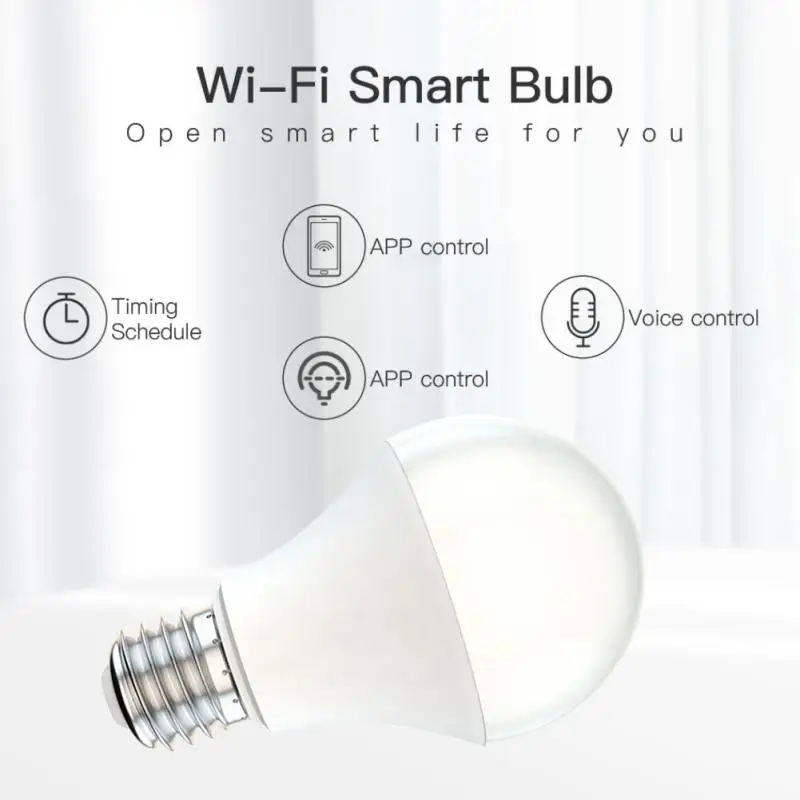 

9W WiFi Smart LED Light Bulb 220V E27 E26 B22 Alexa Voice Control RGB Dimmable Toning Led Lights For Room Home Decoration