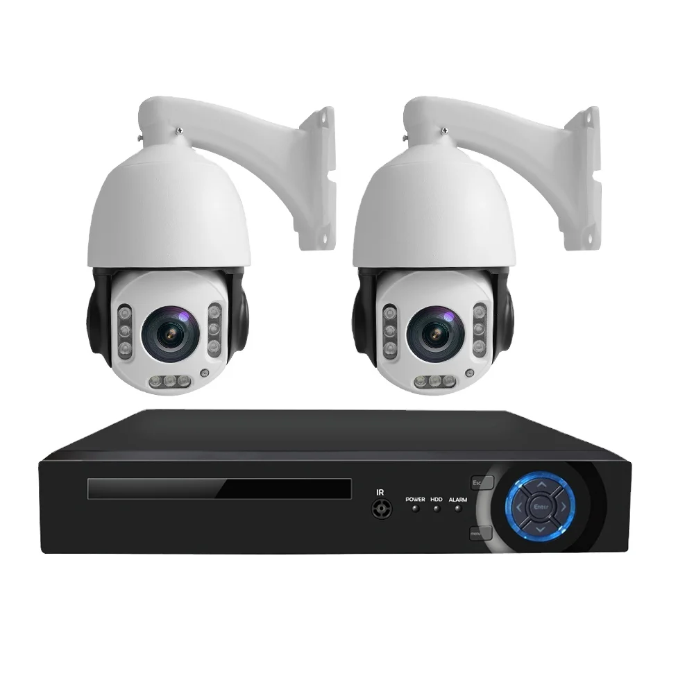 

4K 8MP 30X PoE IP PTZ Security Camera NVR Kit 4K Speed Dome Camera NVR Video Surveillance System Kit With Cables & PoE Adapter