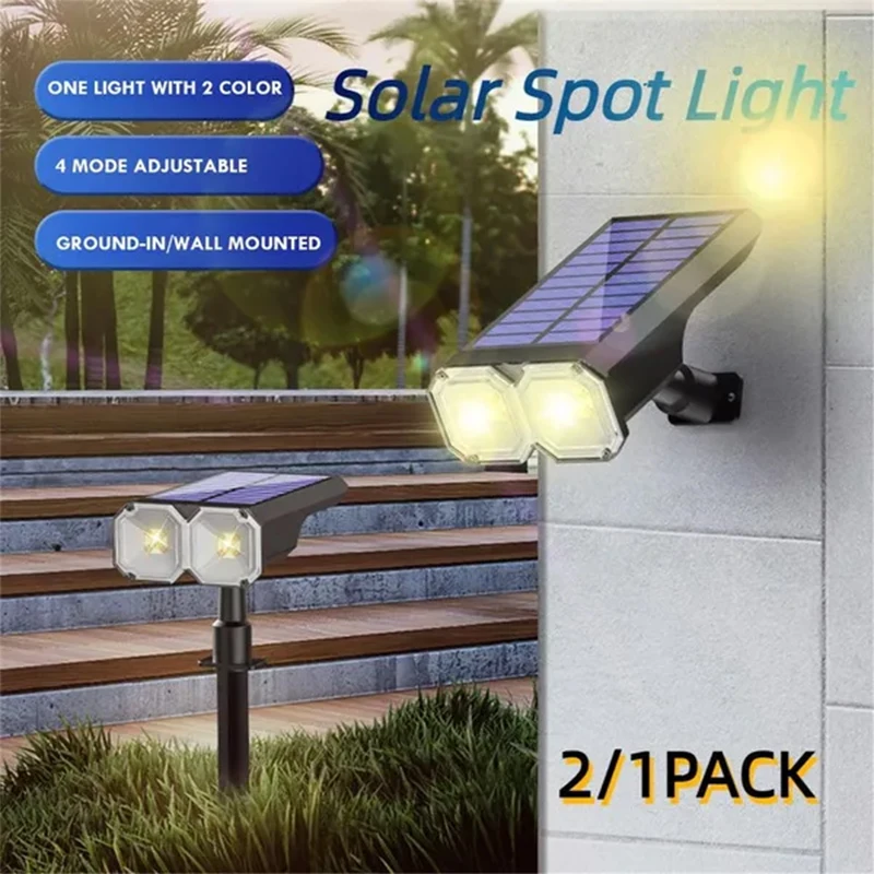 

RGB Solar Spot Light 18 LED Outdoor Waterproof Color Changing Multicolor Pathway Patio Gate Fence USB/Solar Landscape Spotlight