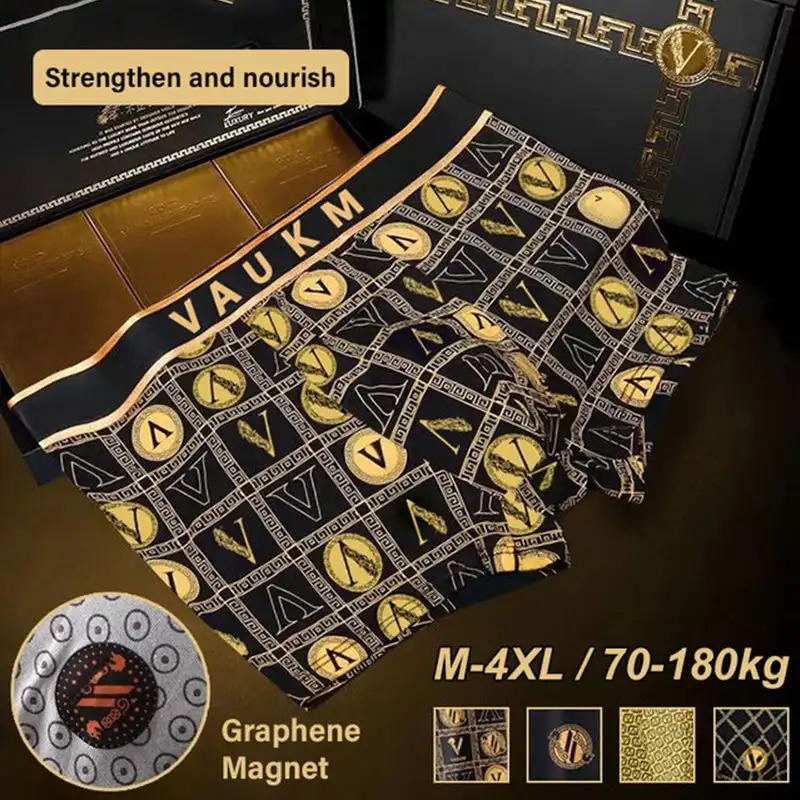 Мужское нижнее белье боксеры брифы роскошное магнитное дышащее