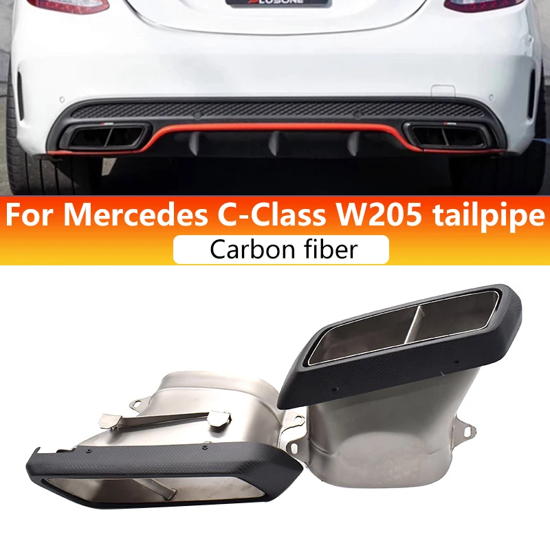 Для Mercedes-Benz C-Class W205 AMG 63 обновленная выхлопная труба из углеродного волокна