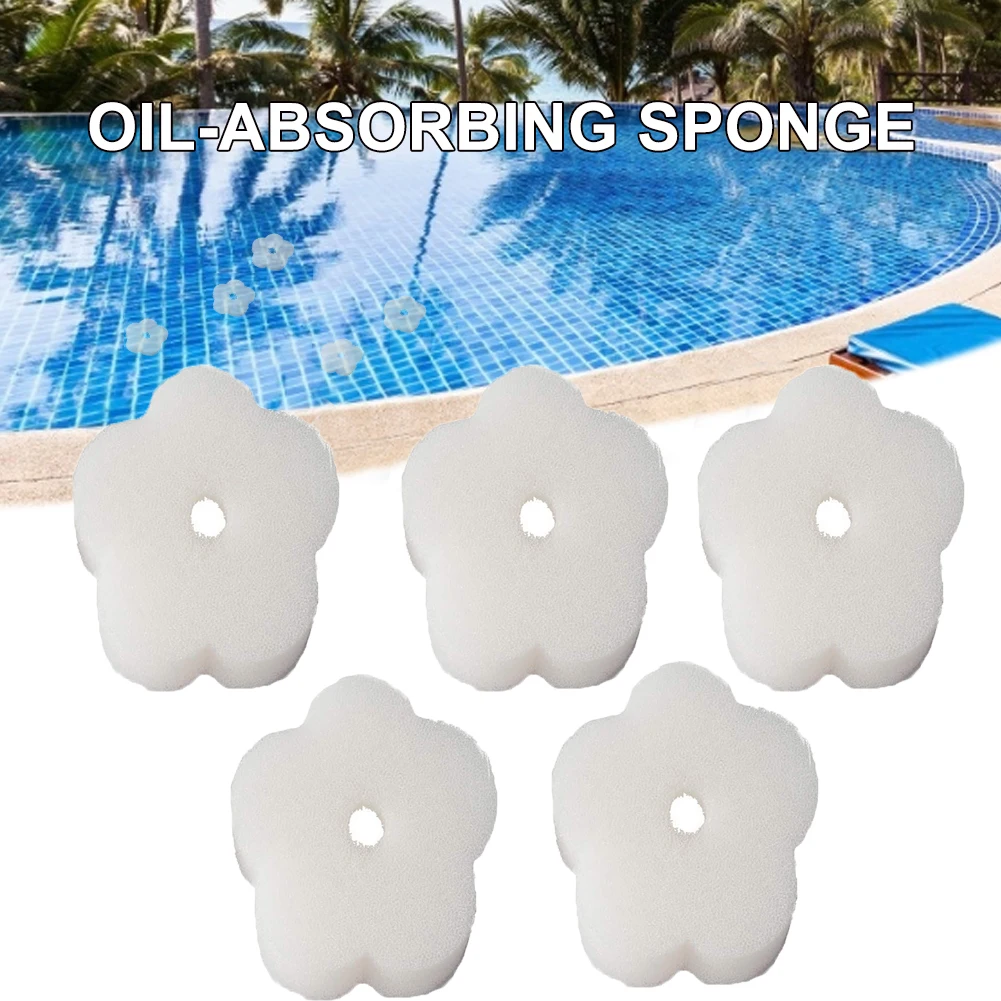 

10pcs Flower Shape White Oil Absorbing Sponge Swimming Pool Filter Sponge Multifunction Cleaning Sponge Hot Tub Home Spa Filters