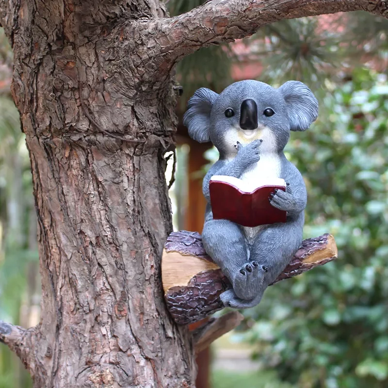 

Resin Statues Ornaments Solar LED Koala Bear Lights Home Yard Lawn Decoration Crafts Garden Statue Hanging Figurine Hot