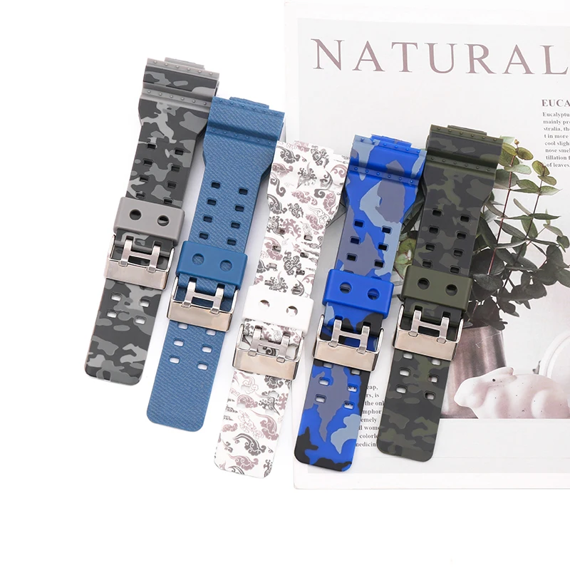 Camo Resin strap Watch case Set for Casio G-shock GA-700 GA-710 GA-735 Men's and women's strap Watch accessories