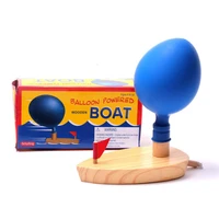 childrens swimming pool bath toys wooden balloon powered boat scientific experiment early education educational cognitive toys