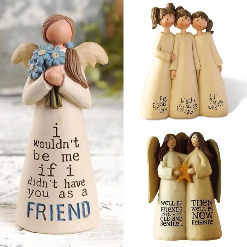 

Figurine Celebrating Friendship Room Home Decor Resin Angel Statue Sister Friend Decoration Valentines Day Gift