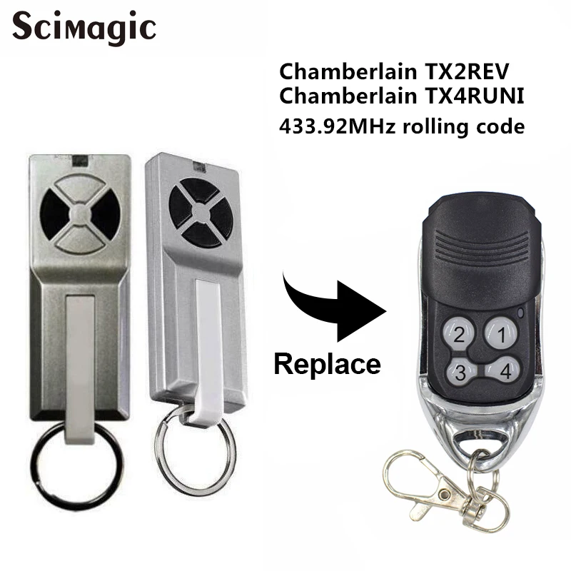 

Chamberlain TX2REV / Chamberlain TX4RUNI Compatible 433,92MHz Rolling Code Remote Control Garage Door Opener Command Transmitter