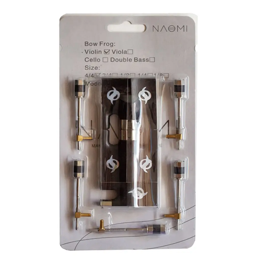 Mugig 5PCS Violin Frog Violins Bow Luthier Repair Frog 4/4 Violin Bow Accessories Ebony Frogs Violino Bow Parts Accessories SET