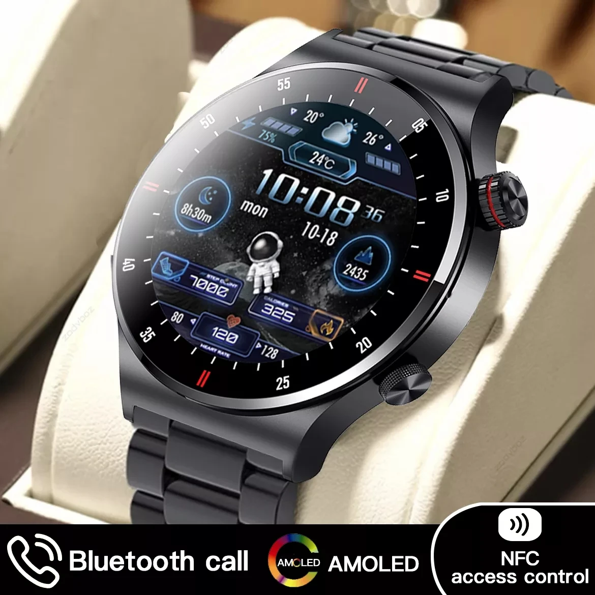 

Мужские Смарт-часы с поддержкой Bluetooth, тонометром и сенсорным экраном