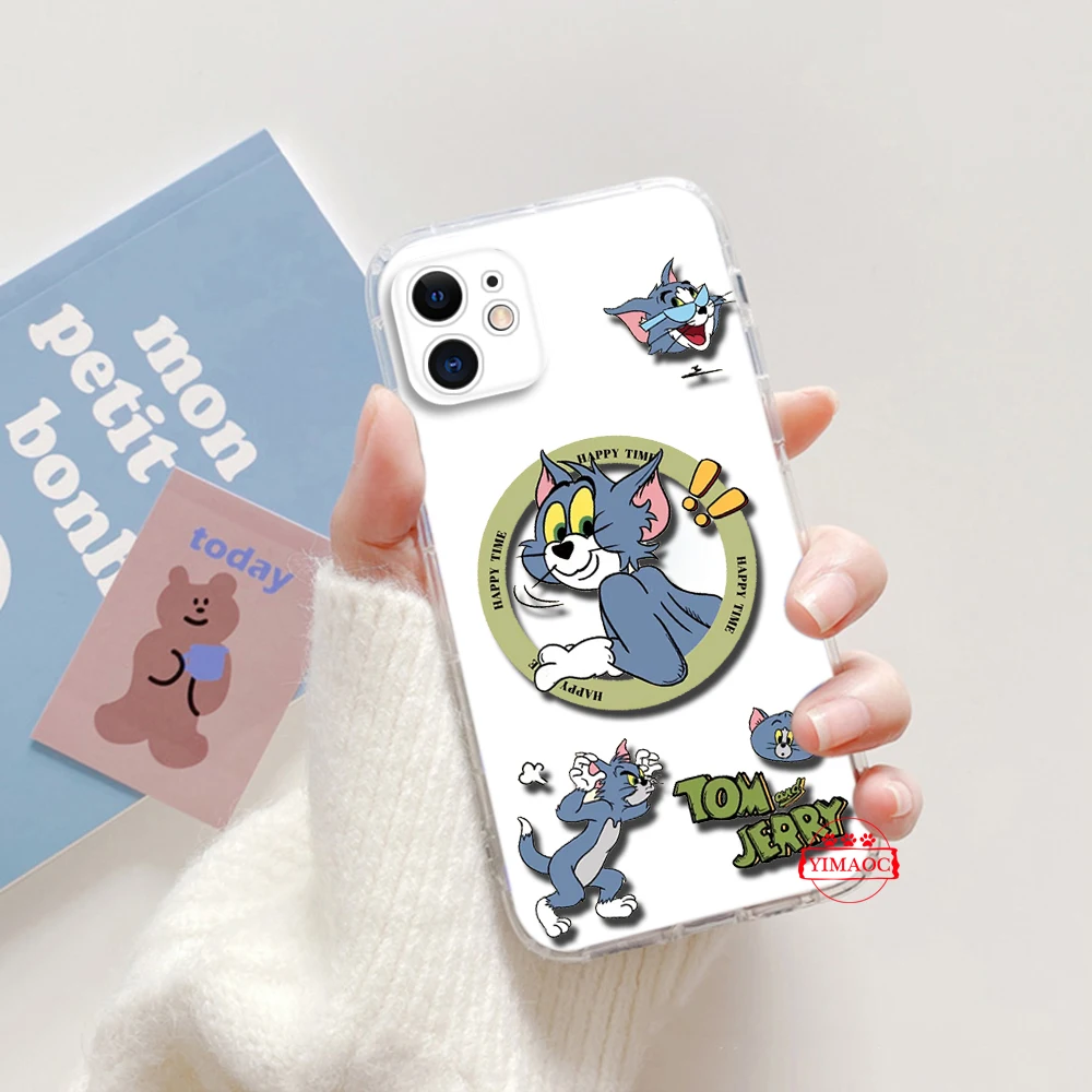 Мягкий силиконовый чехол для телефона B15 Tom and Jerry iPhone 16 15 14 Plus 13 12 11 X XS XR Pro Max Mini 8 7