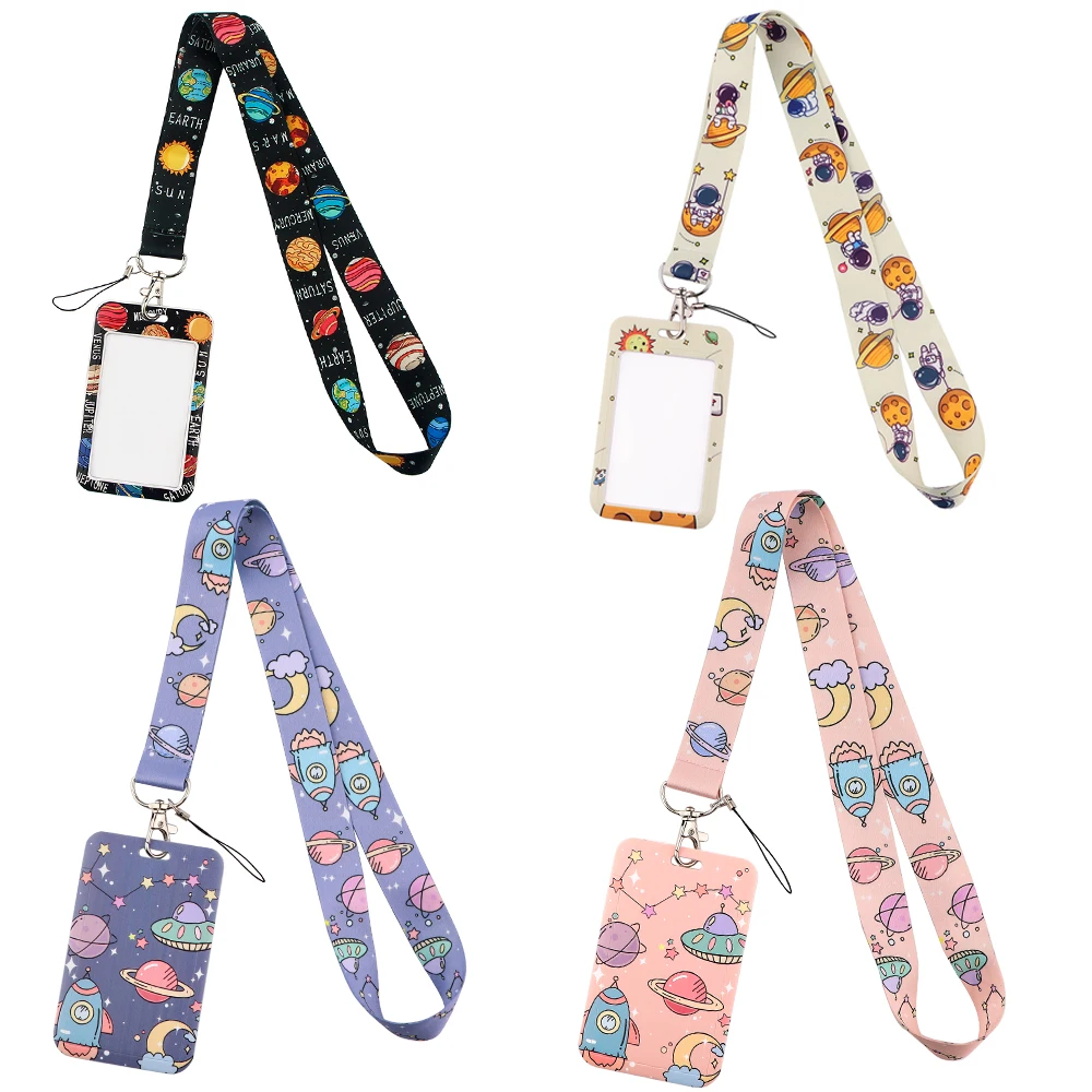 

CB335 Space Planets Creative Lanyard Badges ID Card Lanyards Cell Phone Rope Key Lanyard Neck Straps Accessory Gift