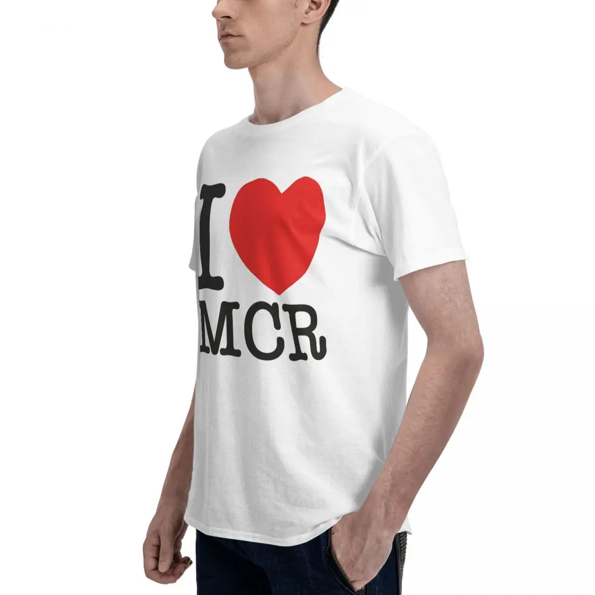 Camiseta con estampado I Love MCR My Chemical Romance camisetas de verano cuello redondo para hombres y mujeres ropa gráfi
