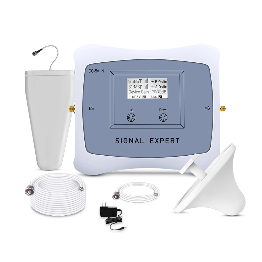 

Gain 70dB dual band mini smart mobile booster 2G/3G CDMA WCDMA cellular signal repeater amplifier sactor antenna for repeater