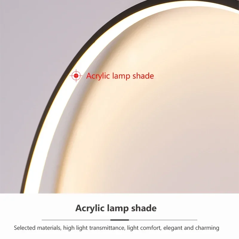 Черная Современная круглая искусственная настенная лампа домашний дизайнерский