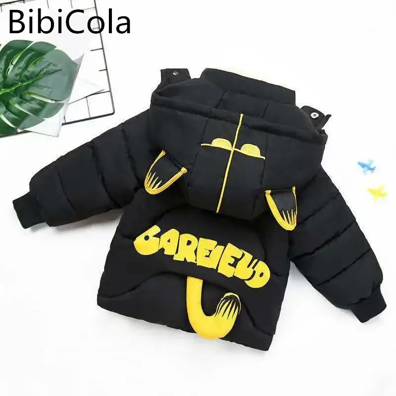 

Winter Jacket for Baby Boys Thick Warm Jacket Children's Cartoon Coat Cotton Padded Clothing Fashion Kids Hooded Parka Outwear