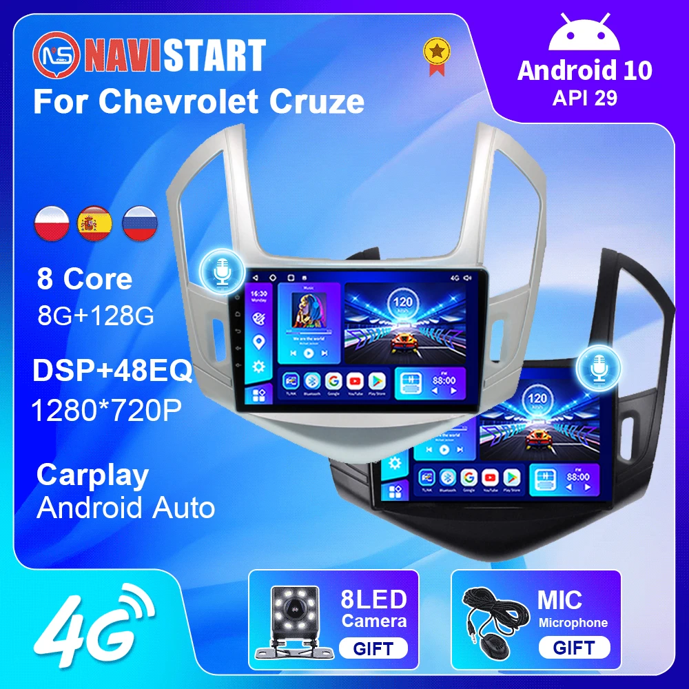 NAVISTART 8G 128G araba radyo Chevrolet Cruze 2012 2013 2014 2015 multimedya GPS navigasyon BT Carplay oto android 10 oyuncu