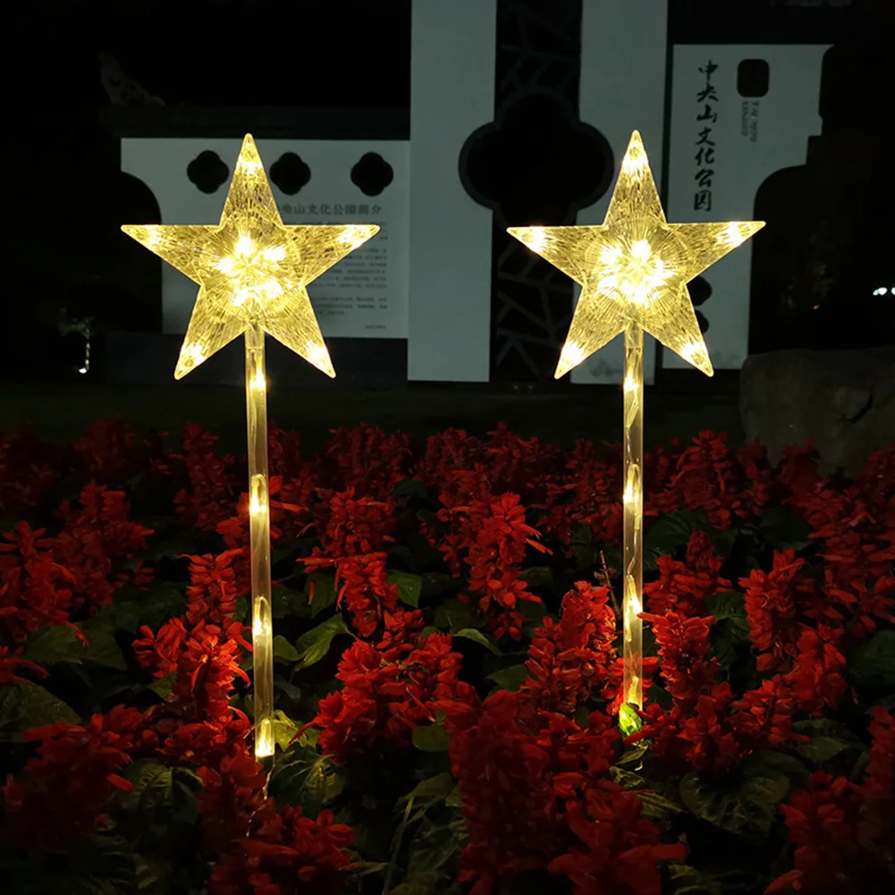 

LED Lawn Light Solar/US Plug Christmas Five-pointed Star Ground Lamp Xmas Festival Waterproof Outdoor Garden Path Light