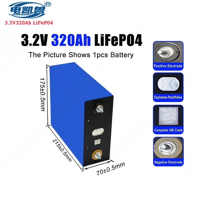 Фото Новый класс A 3,2 В 320 Ач Lifepo4 Батарея 3C 10000 циклов DIY 12 В 24 В 48 В RV Морская аккумуляторная батарея для хранения солнечной энергии Без налога №4