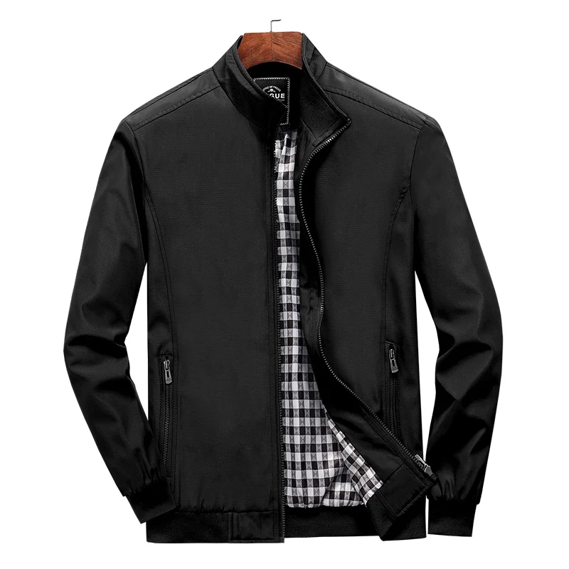 Куртка мужская деловая однотонная повседневная универсальная на молнии с
