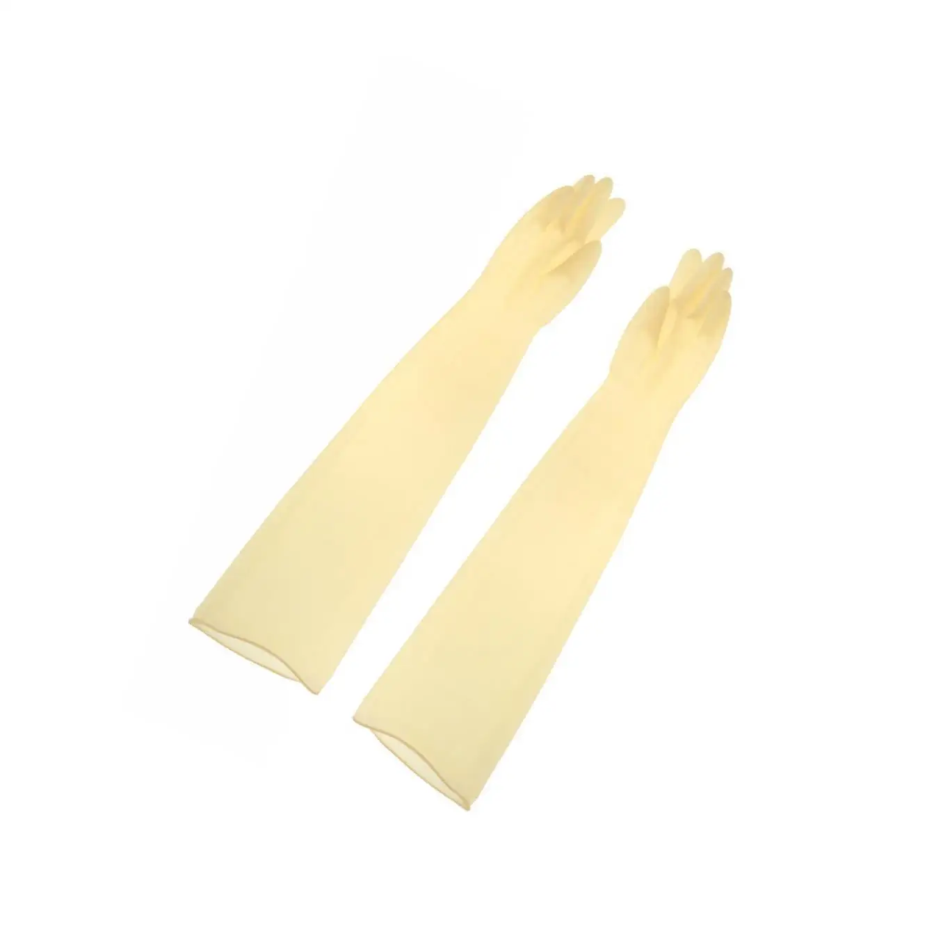 

1 Pair 70cm Industrial Anti Acid Alkali Rubber Gloves Yellow 700x160x0.8mm