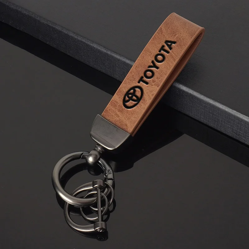 

Кожаные автомобильные брелки для ключей, подвеска-держатель для Toyota Rav4 Fortuner Calya Auris Reiz Camry Corolla Avanza Yaris, брелок для ключей