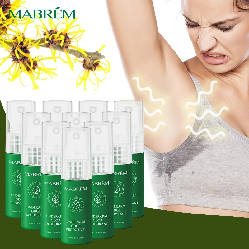 10pcs MABREM Body Odor Sweat Deodorant Perfume Spray Underarm Odor Remover Antiperspirant For Men  Women Aroma Skin Care Spray