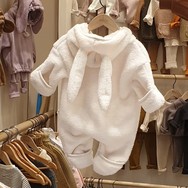 

Baby Romper Newborn Baby Clothes 2022 Autumn Winter New Rabbit Ears Cute Fashion Solid Casual Blanket Sleepers Baby Pajamas