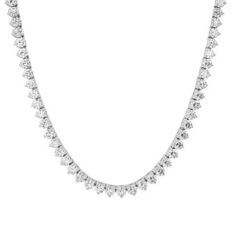 Ожерелье TKJ из стерлингового серебра 925 пробы с круглым кубическим цирконием, ожерелье для тенниса для женщин, благородные украшения