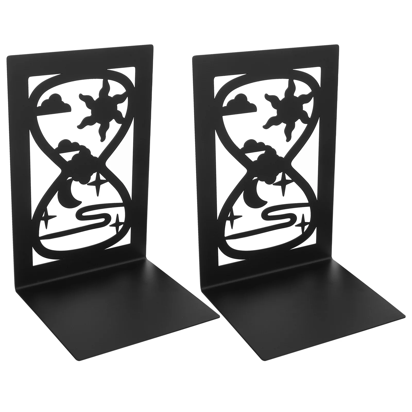 

2pcs Hollow Hourglass Bookends Unique Bookends Household Book Ends for Office