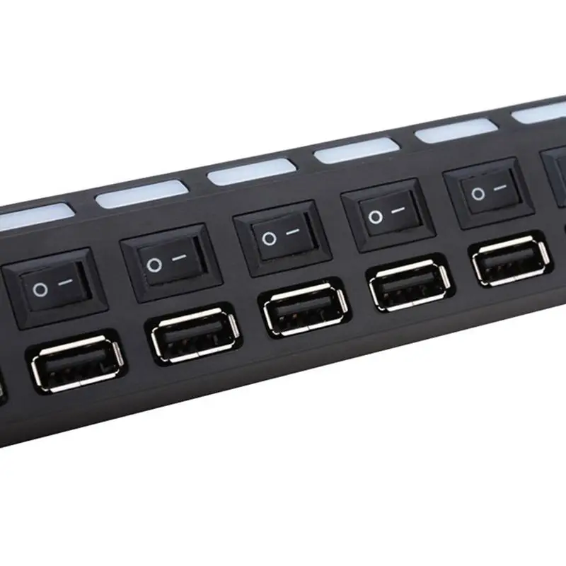 

USB4 Port 2 Splitter With Switch HUB 4-Hole Independent Switch HUB USB2.0 Hub Multifunction