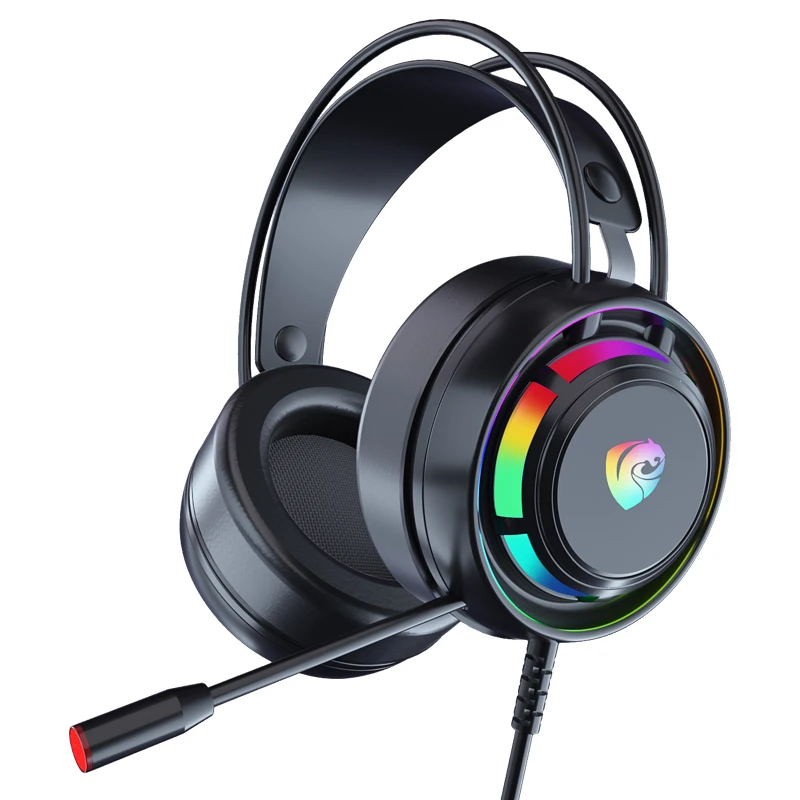 USB Wired Gaming Headphones with Microphone RGB Light Bass Stereo Over-Head Earphone for PC PC Laptop PS4 Sound Headset Gamer