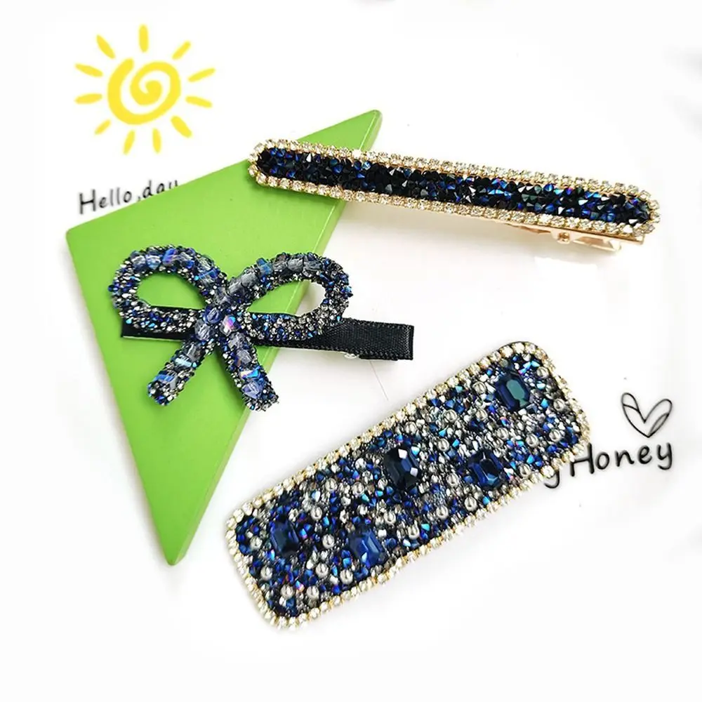 

3pcs/set New Rhinestone Hair Clip Set Sweet Girls Bb Clips Hairpins Crystal Barrette Zircon Duckbill Clips Headwear Headdress