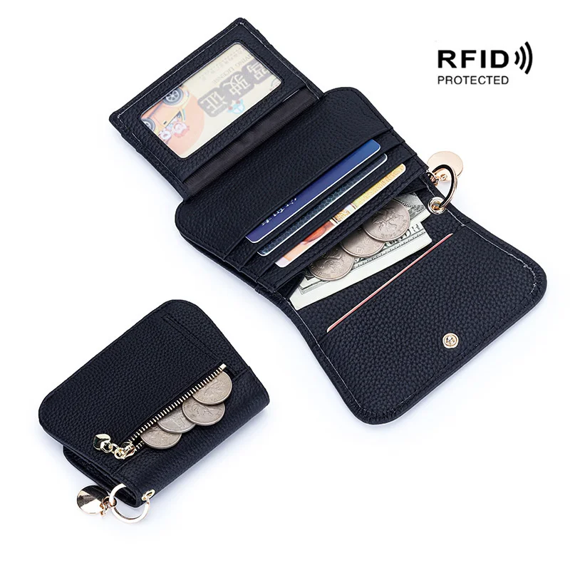 

Candy Color Women Wallets Japanese Style RFID Card Holder Pocket Purse Wallet Leather Lady Multi-card Bit Coin Money Bag