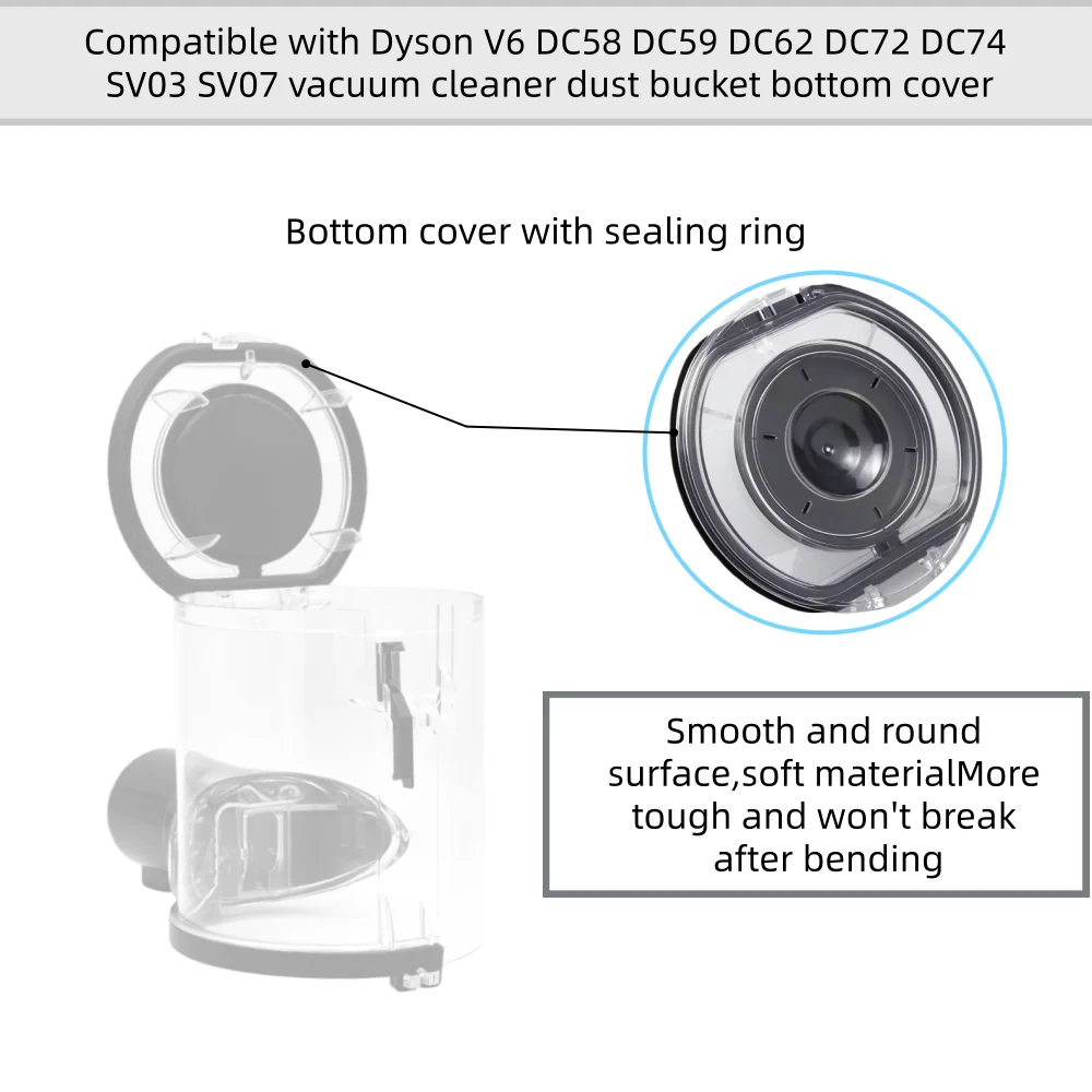 Фото Крышка контейнера для пыли, сменная деталь, совместимая с пылесосом Dyson V6, крышка пылесборника, крышка контейнера для сбора пыли, Atta №2