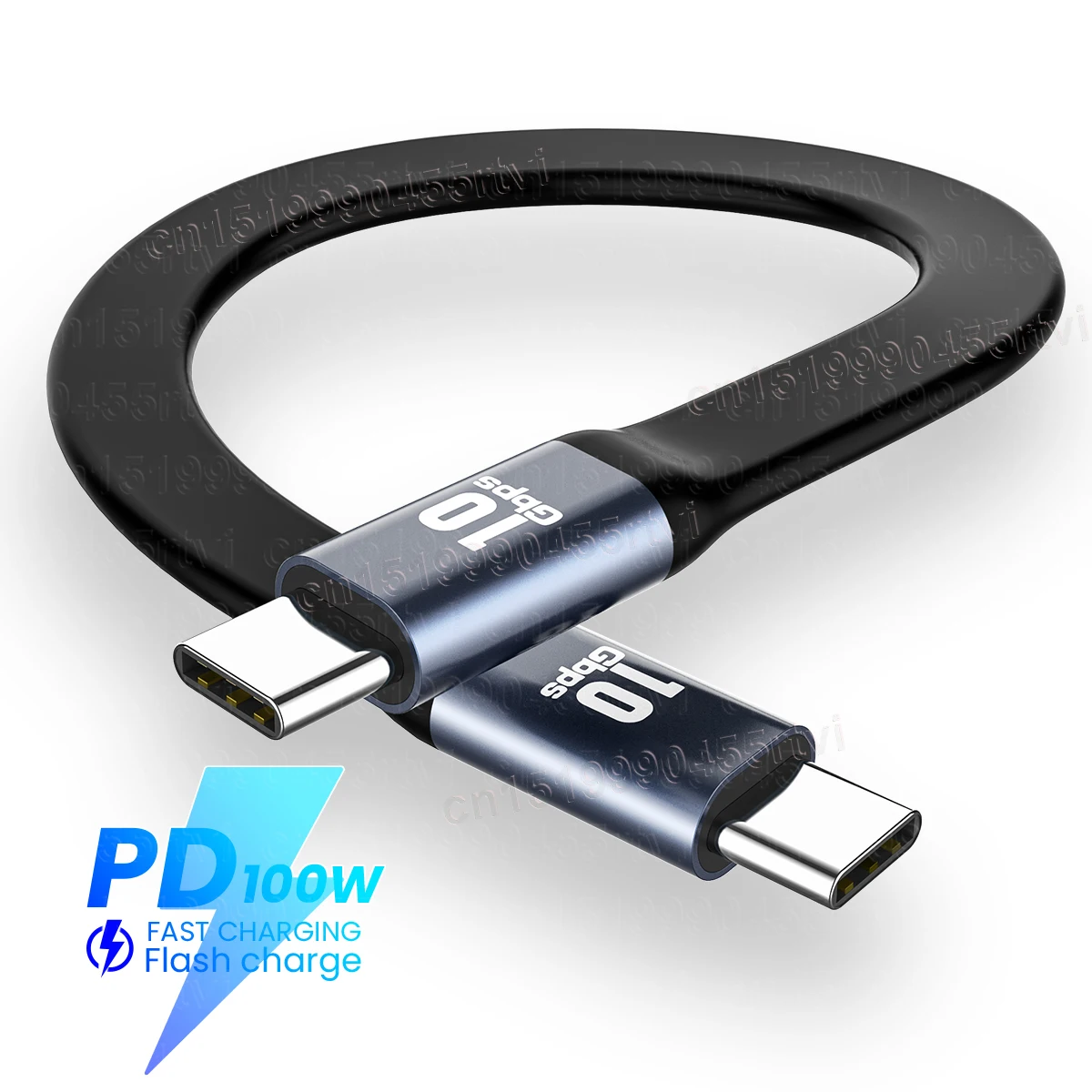 

Кабель для быстрой зарядки и передачи данных PD 100 Вт, 5 А, USB Тип C на USB C 3,1 Gen2 10 Гбит/с, кабель для передачи данных подходит для MacBook Pro, Samsung, короткий кабель