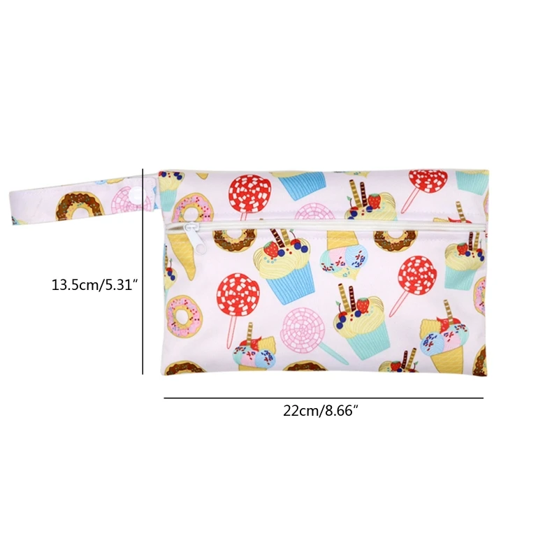 

XXFE Waterproof Baby Diaper Bag Cartoon Print Wet Dry Nappy Zipper Stroller Handbag