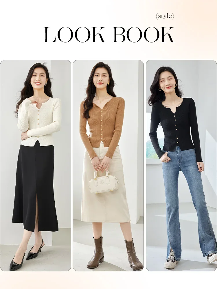 Элегантный пуловер Vimly с V-образным вырезом Короткие вязаные свитера для женщин