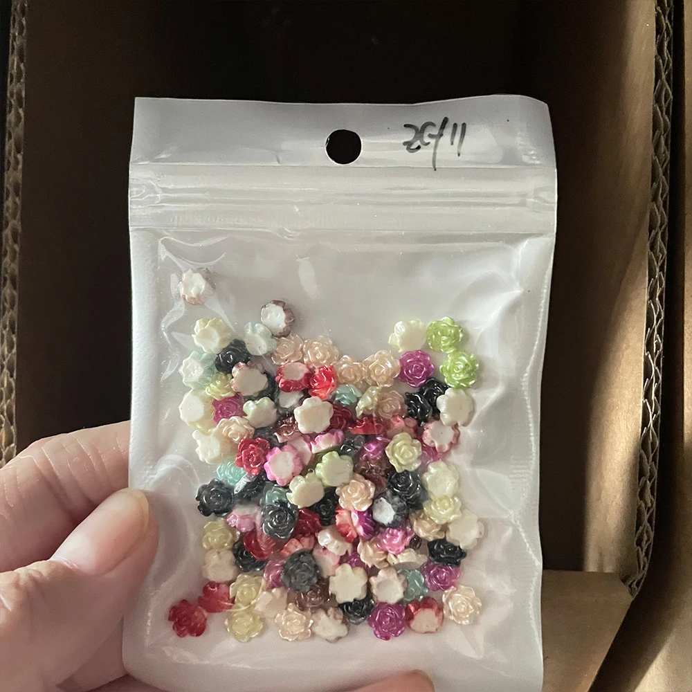 100 шт. 3D акриловые подвески для ногтей с цветами разных размеров цветочные