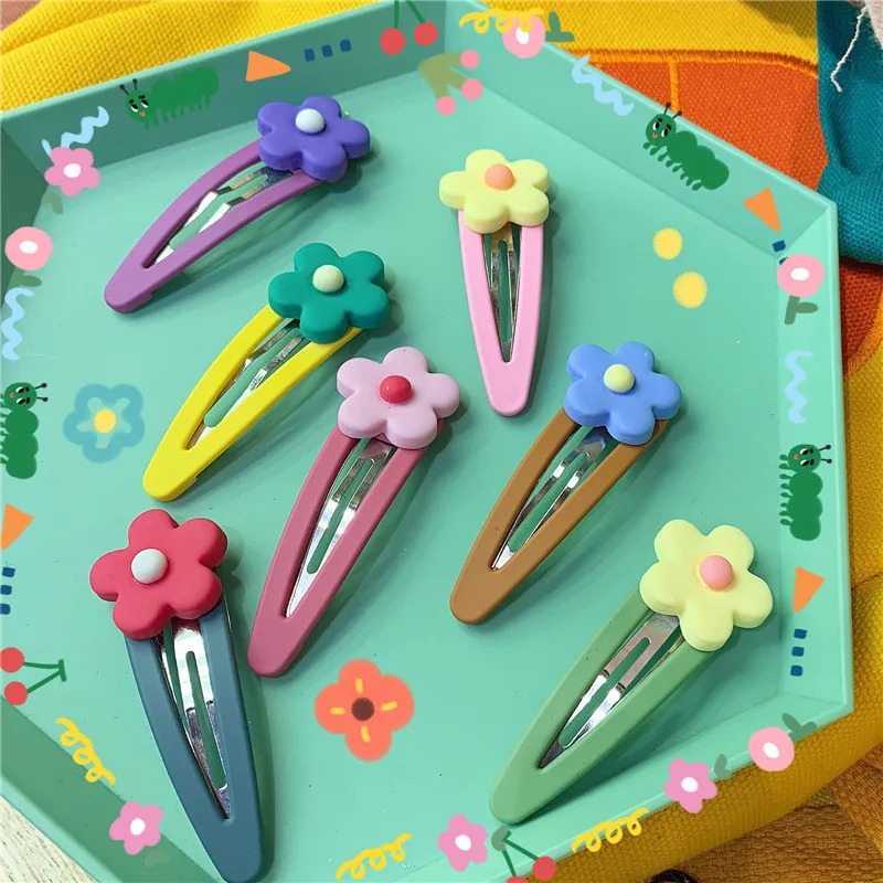 

Корейские детские заколки для волос, акриловые заколки с милыми цветами, заколки для волос с застежкой-пряжкой для женщин и девочек, милые з...