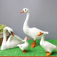 new simulation white goose toy feather material animal miniature figurines outdoor garden decoration ornaments lifelike poultry